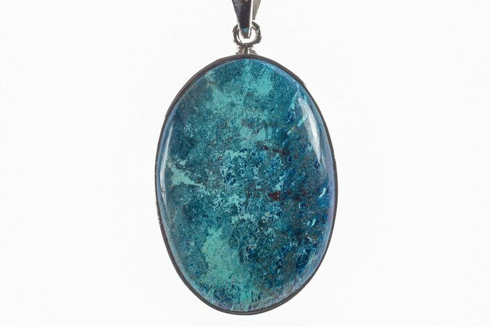 Vibrant Chrysocolla & Shattuckite Pendant - Sterling Silver #246811